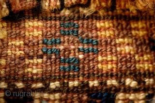 Lori Salt Bag, 4th quarter of the 19th Century. Silky wool in full pile.  Unusual checkerboard pattern.  An absolutely loveable and unique piece.  25.5 x 31 cm from top  ...