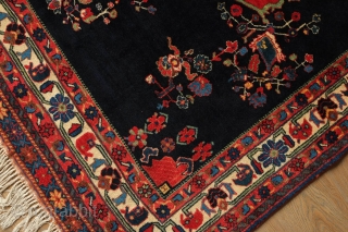 Neriz Afshar rug, 1920s or so. Exceptional design, colors, wool and weave. In perfect condition.  150 x 201 cm             