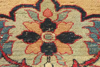 A small and fine eastern Persian rug, late 19th century.  Wonderful soft wool and elegant color combination.  Camel wool field.  Some moth nibbles in a few areas.  75  ...