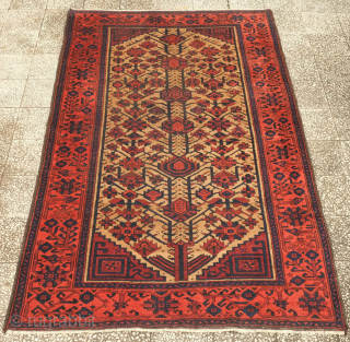 Baluch rug, Khorasan, 19th century. Camel wool ground.  The red is in a deep and rich brick-like hue.  The wool is exquisite and soft.  113 x 185 cm. Contact  ...