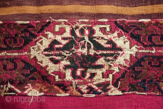 Adana or surrounding area ala chuval storage bag. Late 19th century.  Wonderful colors.  An excellently done repair on one of the sides and a spot on the kilim section. In  ...