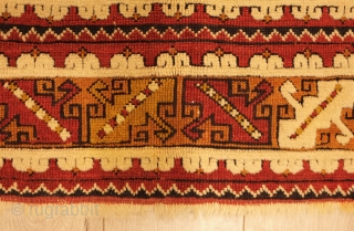 Bergama rug, Late 19th century.  Good colors.  In very good condition with slightly low pile in some spots. 182 x 233 cm         