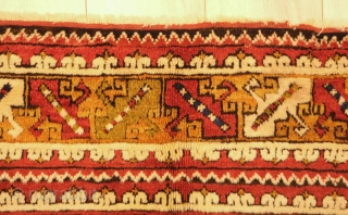 Bergama rug, Late 19th century.  Good colors.  In very good condition with slightly low pile in some spots. 182 x 233 cm         