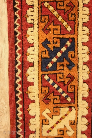 Bergama rug, Late 19th century.  Good colors.  In very good condition with slightly low pile in some spots. 182 x 233 cm         