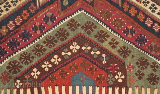 Malatya kilim, 19th century.  Deeply saturated colors and finely woven.  Note the pendant motif in the third to last image.  167 x 315 cm. Contact danauger@tribalgardenrugs.com    