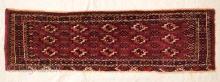 Tekke Turkmen Torba Face, Late 19th Century. 15 guls.  Very fine workmanship.  25 x 68 cm.               