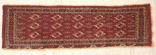 Tekke Turkmen Torba Face, Late 19th Century. 15 guls.  Very fine workmanship.  25 x 68 cm.               