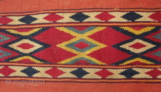 Dazkiri Kilim, 3rd Quarter of the 19th Century.  This kilim is a wonderful burst of rich and intense colors.  It is in two panels and possibly had a third panel.  ...