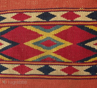 Dazkiri Kilim, 3rd Quarter of the 19th Century.  This kilim is a wonderful burst of rich and intense colors.  It is in two panels and possibly had a third panel.  ...