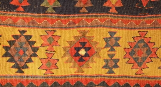 Bijar Kilim, 19th century.  Fantastic saturated all natural colors. Great condition. 163 x 269 cm                 