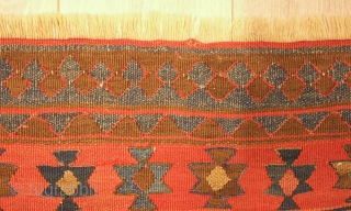 Bijar Kilim, 19th century.  Fantastic saturated all natural colors. Great condition. 163 x 269 cm                 