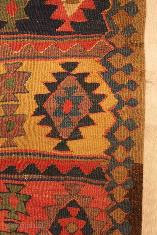 Bijar Kilim, 19th century.  Fantastic saturated all natural colors. Great condition. 163 x 269 cm                 