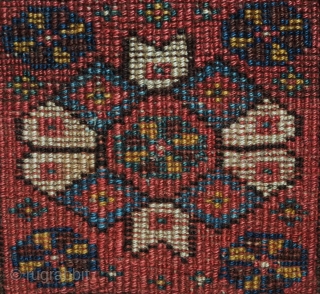 Lori bag face, 4th quarter of 19th century. a great deal of mellow cochineal appears to be used in this piece giving it a stunning shimmering look. Wool is incredibly silky and  ...