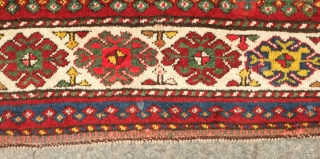 Chondzoresk rug, Late 19th century to early 1900s.  Fantastic colors.  Thick pile.  One small repair shown in the last image.  136 x 174 cm.  Contact at danauger@tribalgardenrugs.com 