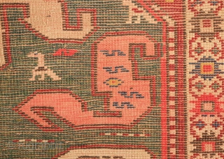 Chondzoresk rug, Late 19th century to early 1900s.  Fantastic colors.  Thick pile.  One small repair shown in the last image.  136 x 174 cm.  Contact at danauger@tribalgardenrugs.com 