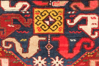 Chondzoresk rug, Late 19th century to early 1900s.  Fantastic colors.  Thick pile.  One small repair shown in the last image.  136 x 174 cm.  Contact at danauger@tribalgardenrugs.com 