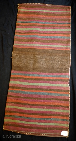 Kohistani saddle bag from Badghis area of Afghanistan.  Late 19th Century.  This has a beautiful striped back in natural colors.  Colors are all good.  Some of these bags  ...