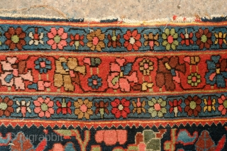 Bijar Rug, Late 19th century to early 20th Century.  Fantastic range of colors and overall design.  It great condition with full pile.  Cotton warps.  Tight weave and stiff  ...