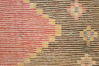 Gabbeh rug, 3rd quarter of the 19th century, Possibly older.  Fantastic design and colors. Worn but mostly there.  A small blue stain in the white diamond.  129 x 185  ...