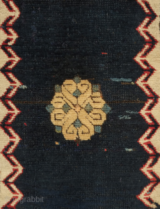 Talish long rug, mid-19th century or so.  Unusual two-toned field.  Good condition with an old repair of the top border. 103 x 247 cm       