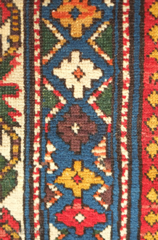 Shirvan rug, 19th century.  Deep yellow field.  Fantastic condition with good pile.    112 x 228 cm. Excellent range of colors numbering 7 or 8 colors including a  ...