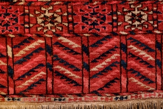 Tekke Turkmen Wedding Rug, Late 19th/early 20th century. These small format rugs were generally woven as a part of the dowry and were used for the bride and the groom to stand  ...