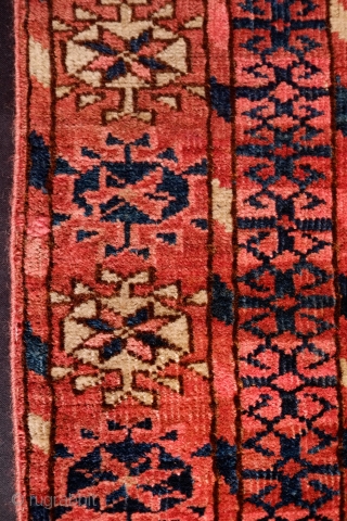 Tekke Turkmen Wedding Rug, Late 19th/early 20th century. These small format rugs were generally woven as a part of the dowry and were used for the bride and the groom to stand  ...