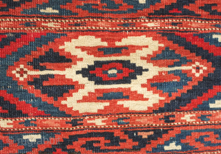 Yomut Turkmen rug, 19th century.  It is in a kilim design and overall good condition with the kilim ends in tact.  116 x 200 cm.  Contact danauger@tribalgardenrugs.com   