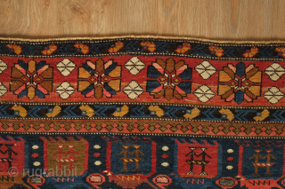 Kuba rug, late 19th/early 20th century.  It has a dynamic central medallion and abstract animal motifs populating the field. Its weave is fine and is in excellent condition. 130 x 164  ...