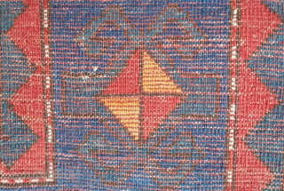 Fachralo Kazak rug, Mid to 3rd quarter of the 19th century? Intriguing double cross motif which almost foats over the ground. a striking effect with the use of contrasting red and blue.  ...