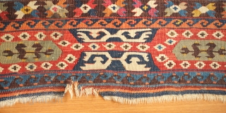 Karakoyunlu kilim, 19th century. Animal pelt layout. At least nine colors. 92 x 140 cm. Contact danauger@tribalgardenrugs.com                