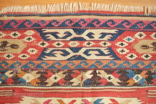 Karakoyunlu kilim, 19th century. Animal pelt layout. At least nine colors. 92 x 140 cm. Contact danauger@tribalgardenrugs.com                