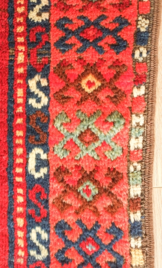 Arapgir runner, 19th century.  Lush wool and good pile.  Good colors.  Nicely drawn kochanaks in the diamonds.  96 x 273 cm.  Contact danauger@tribalgardenrugs.com     