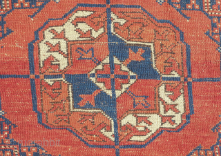 Tekke rug, 19th century.  Sweet floppy feel and an atypical tree of life design in the main border. The width and height of the gols are about even making for a  ...