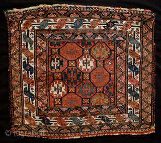 Shahsavan Bag Face, Khamseh area, 3rd to 4th quarter of the 19th Century. Very fine workmanship with some countering in the extra weft wrapping.  All colors are natural.  No chemical  ...