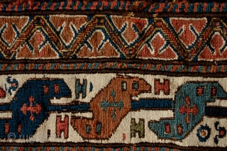 Shahsavan Bag Face, Khamseh area, 3rd to 4th quarter of the 19th Century. Very fine workmanship with some countering in the extra weft wrapping.  All colors are natural.  No chemical  ...