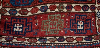 Shavak Kurdish Long Rug, Late 19th Century.  Great pile and strong design elements and all good colors.   101 x 342 cm         