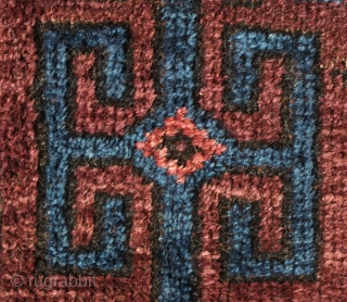 Baluch bag, Western Afghanistan, 19th century.  Long kochanaks.  Deep silky colors and wool.  Small spot in the bottom right corner.  66 x 75 cm.  Contact danauger@tribalgardenrugs.com  