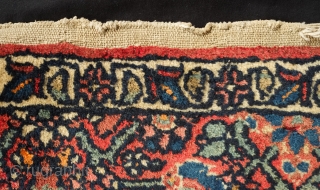 Bidjar vagireh, 19th/20th century.  The most interesting aspect of this piece is the multiple border elements modelled on both sides giving the weaver multiple border options. 44 x 48 cm. Contact  ...