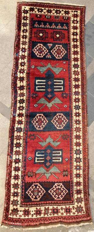 Shavak Kurdish Rug, 4th Quarter of 19th Century. All good natural dyes.  A real tribal rug in beautiful soft wool with good pile.  Uniform weave characteristic of Shavak weaving.   ...