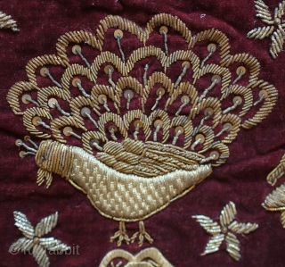 Ottoman silver embroidery, late 19th century.  Wonderful composition and workmanship. 
 Silk backing.  83 x 87 cm              
