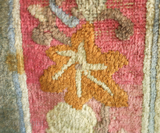 Ningxia Silk and Metallic thread rug, 3rd quarter of the 19th century.  Luxuriant color combination.  Depiction of a crane, symbolizing longevity, and a phoenix, the embodiment of fortuitous omens. Note  ...