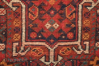 Khamseh Khorjin, late 19th century. A fantastic bag with almost all tassels in tact. Colorful and rich extra wrapping along the center. The wool is lustrous. In about as perfect condition as  ...