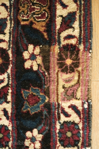 Veramin Runner, 1920s. Wonderful deep rich purple-red ground and overall Mina Khani-like floral pattern.  The pile is thick.  There is one small section of repair on the right side excellently  ...