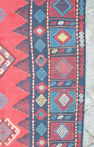 Azeri shadda, 19th century.  Wonderful colors and bold design. Shortened at the top and bottom and has a tear in the bottom left hand corner but that would not stop it  ...