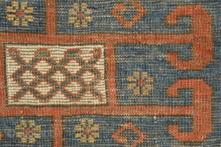 Genje or Karabagh Rug, End of 19th Century. Fantastic juxtaposed floral border reminiscent of Seljuk motifs.  All good colors.  Excellent size.  Very well done repairs on the bottom section  ...