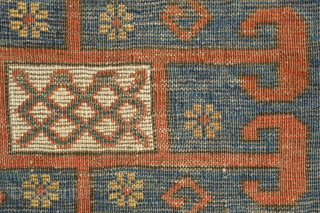 Genje or Karabagh Rug, End of 19th Century. Fantastic juxtaposed floral border reminiscent of Seljuk motifs.  All good colors.  Excellent size.  Very well done repairs on the bottom section  ...