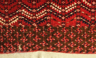 Tekke Ensi, Late 19th Century.  Excellent condition but for a couple of small holes on the elem.  Nice soft wool.  112 x 143 cm      