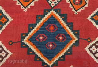 Qashqa'i runner kilim, late 19th to early 20th century.  All or mostly natural dyes.  Wool tufts along the edges suggesting a dowry piece.  In great condition.  It was  ...