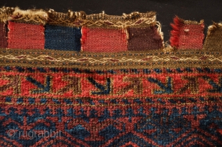 Baluch Saddle Bag Face, Khorasan, Late 19th Century.  Rich, deep dark field with Seljuk-like floral motifs.  All good colors and very soft, silk wool with great shine. 63 x 61  ...